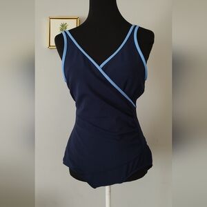 Jantzen  Classic swimsuits for women one piece Size 14 Navy Blue Excellent Cond.